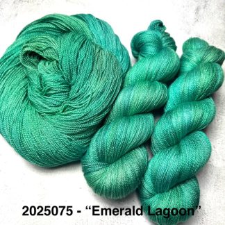 2025075 - 2 Ply Lace Hand Dyed Yarn - "Emerald Lagoon"