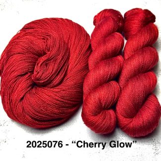 2025076 - 2 Ply Lace Hand Dyed Yarn - "Cherry Glow"