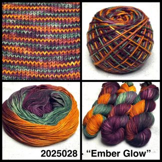 2025028 - 8 Ply Hand Dyed Machine Washable Merino Yarn - "Ember Glow"