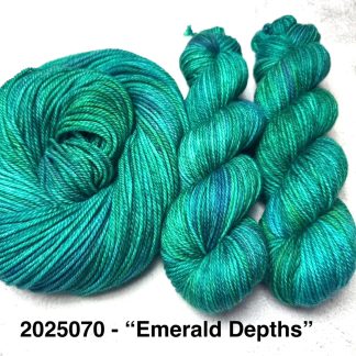 2025070 - 8 Ply Hand Dyed Sock Yarn - "Emerald Depths"