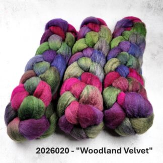 2026020 - Hand Dyed Fine Merino Fibre - "Woodland Velvet"