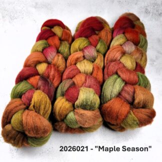 2026021 - Hand Dyed Fine Merino Fibre - "Maple Season"