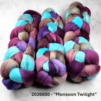 2026050 - Hand Dyed Super Fine Merino Fibre - "Monsoon Twilight"