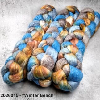 2026015 - Hand Dyed Merino & Silk Fibre Blend -  "Winter Beach"