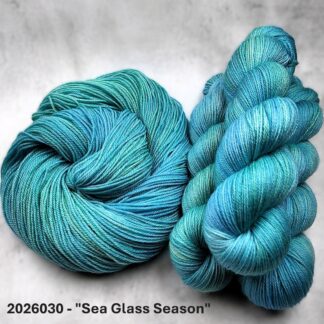 2026030 - 4 Ply Hand Dyed Sock Yarn - "Sea Glass Season"