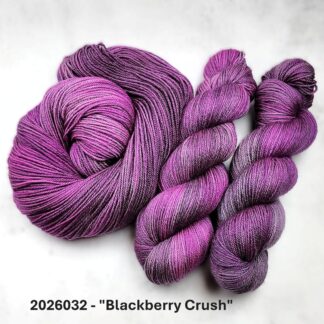 2026032 - 4 Ply Hand Dyed Sock Yarn - "Blackberry Crush"