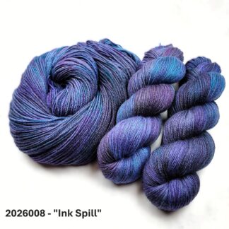 2026008 - 4 Ply Hand Dyed Sock Yarn - "Ink Spill"