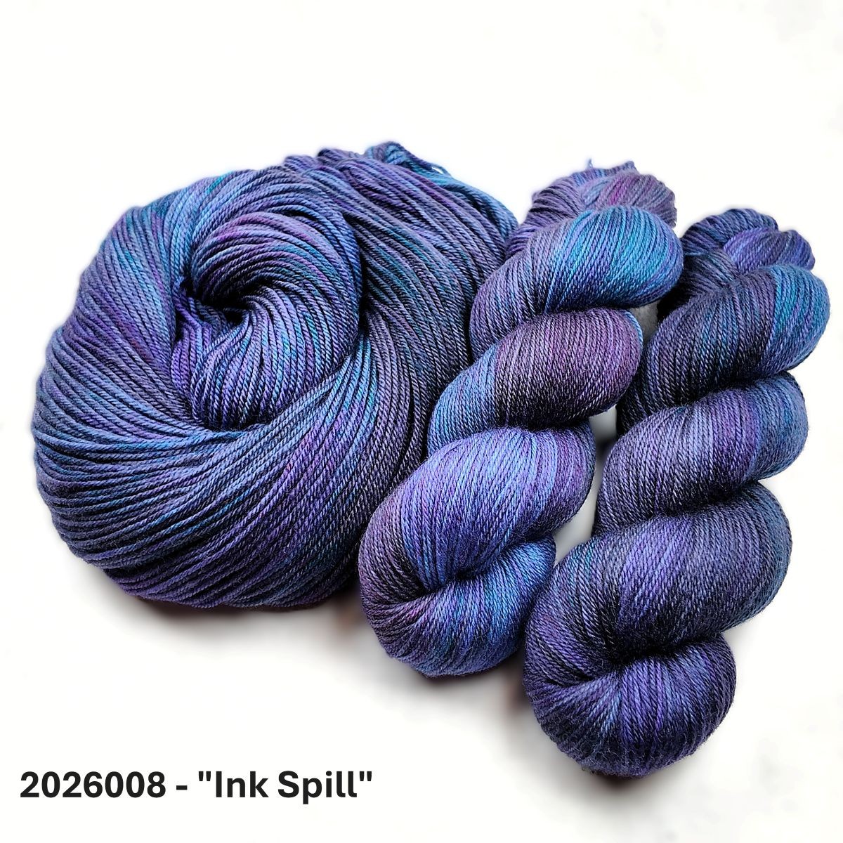 2026008 - 4 Ply Hand Dyed Sock Yarn - "Ink Spill"