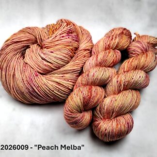 2026009 - 4 Ply Hand Dyed Sock Yarn - "Peach Melba"