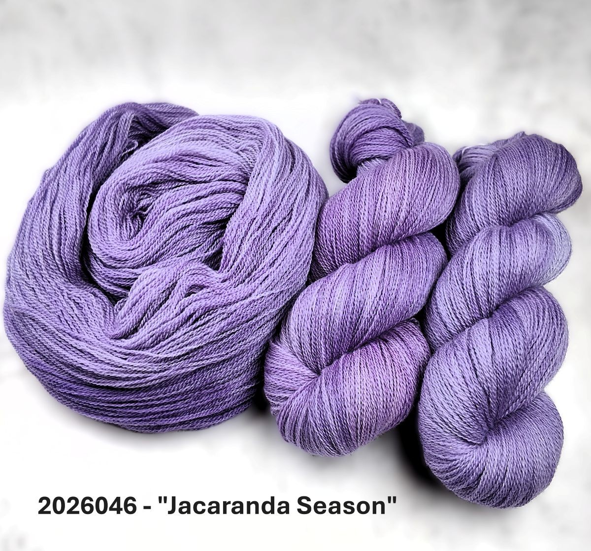 2026046 - 2 Ply Lace Hand Dyed Yarn - "Jacaranda Season"