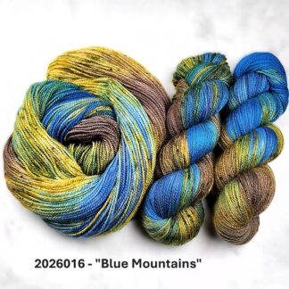 2026016 - 4 Ply Hand Dyed Sock Yarn - "Blue Mountains"