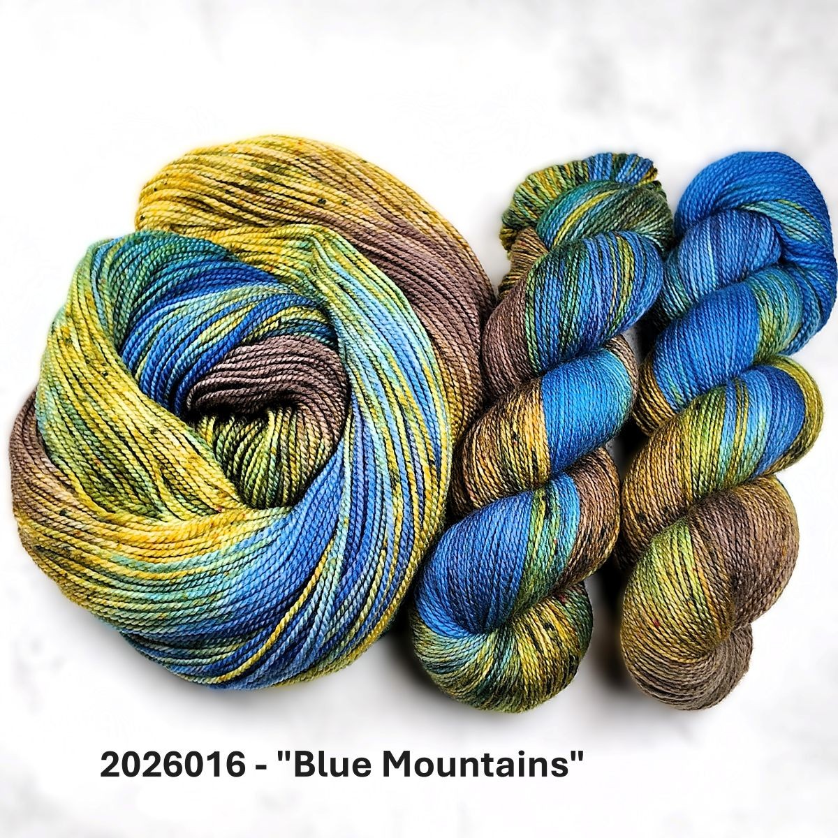 2026016 - 4 Ply Hand Dyed Sock Yarn - "Blue Mountains"